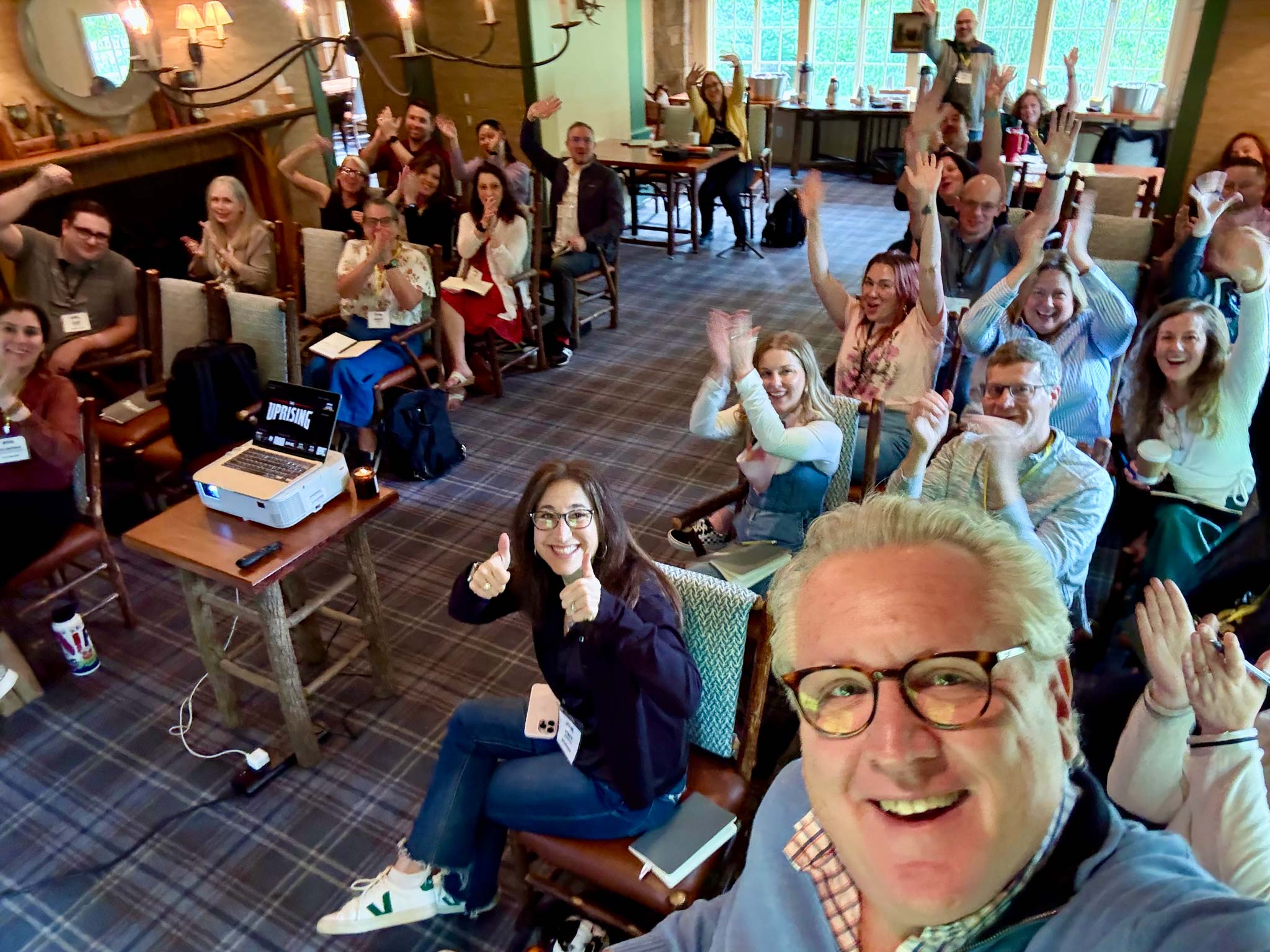 Uprising attendees gathered for a special moment