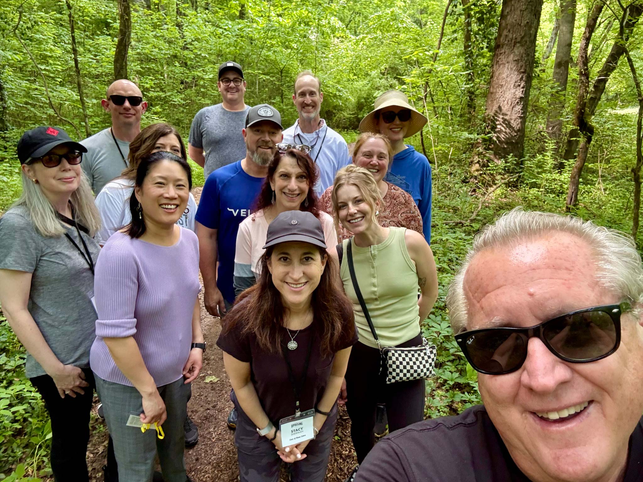 Uprising attendees taking a hike